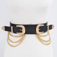 DOUBLE BUCKLE BELT W/ CHAINS
