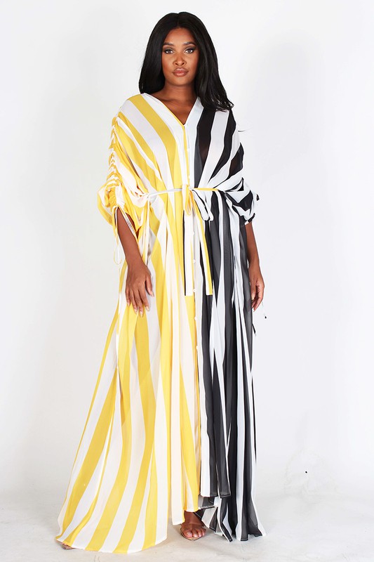 TAKE TWO DUSTER DRESS-YELLOW