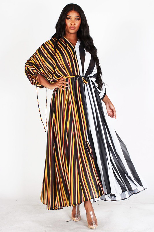 TAKE TWO DUSTER DRESS-BLACK